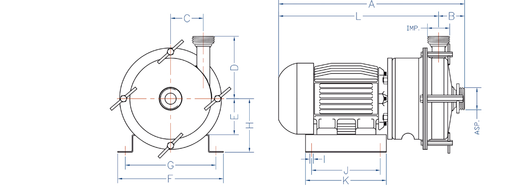 Plano técnico Serie SP - 4P